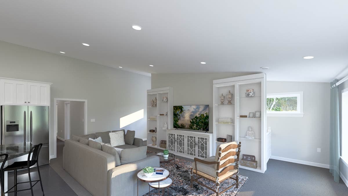 Plan 61645UT: Spacious Traditional Home with Workshop and Large Patio - Image #9 - Traditional
