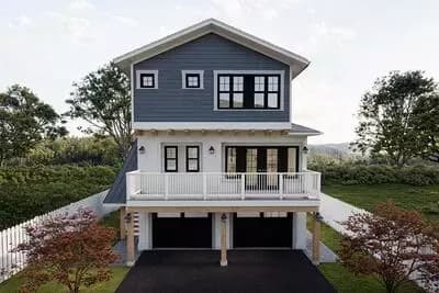 Traditional Northwest-Style 3-Bedroom House Plan with Workshop and Outdoor Lounge