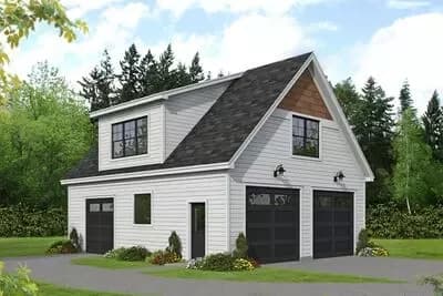 Compact Traditional House Plan with Workshop