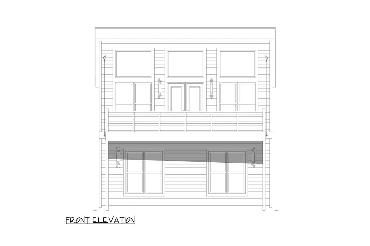 Plan 680581VR: Modern Two-Story House with Spacious Balcony and Attached Garage - Image #5 - Contemporary, Modern