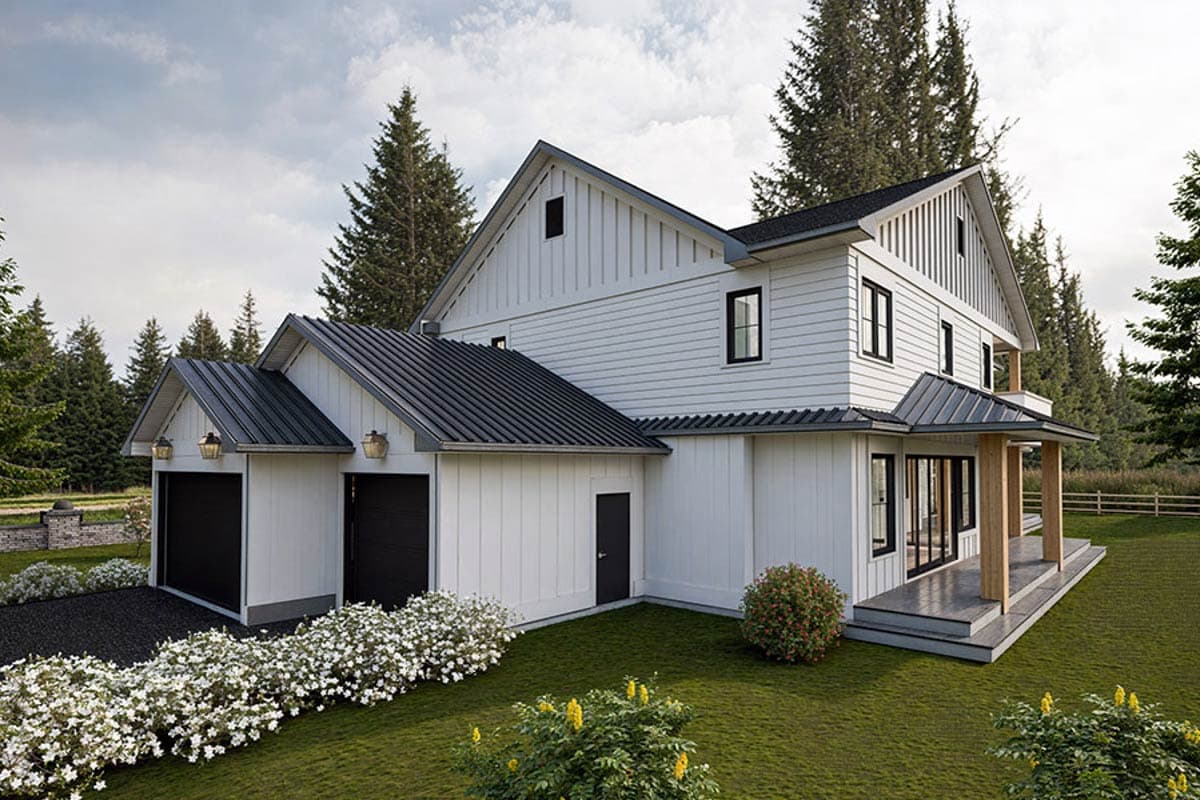 Plan 147043RML: Modern Farmhouse with Expansive Rear Porch and 3-Car Garage - Image #7 - Farmhouse, Modern Farmhouse, New American