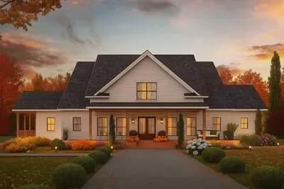 Modern Farmhouse Plan with Dual Master Suites and Wrap Around Porch