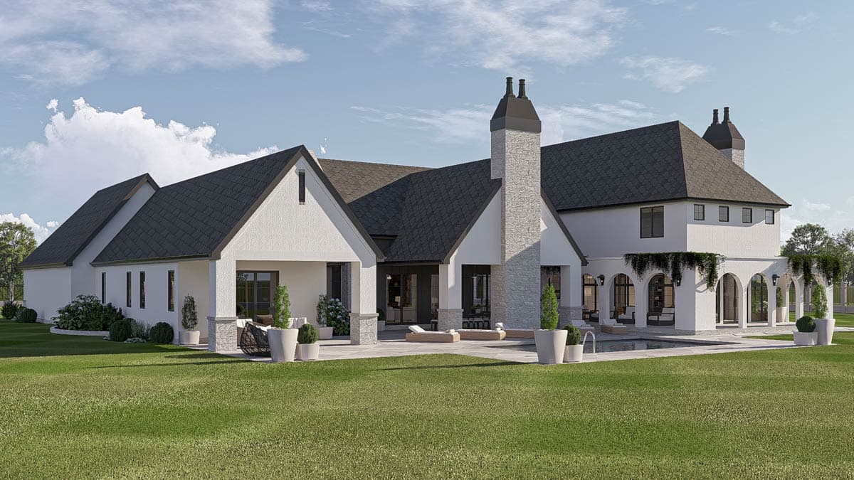 Plan 623532DJ: Two-Story European Home Plan with Expansive 6-Car Courtyard Garage - Image #7 - European, Transitional