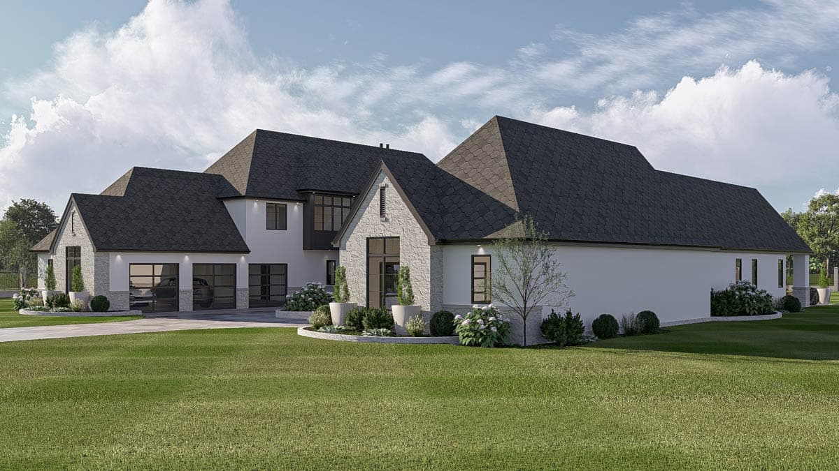 Plan 623532DJ: Two-Story European Home Plan with Expansive 6-Car Courtyard Garage - Image #9 - European, Transitional