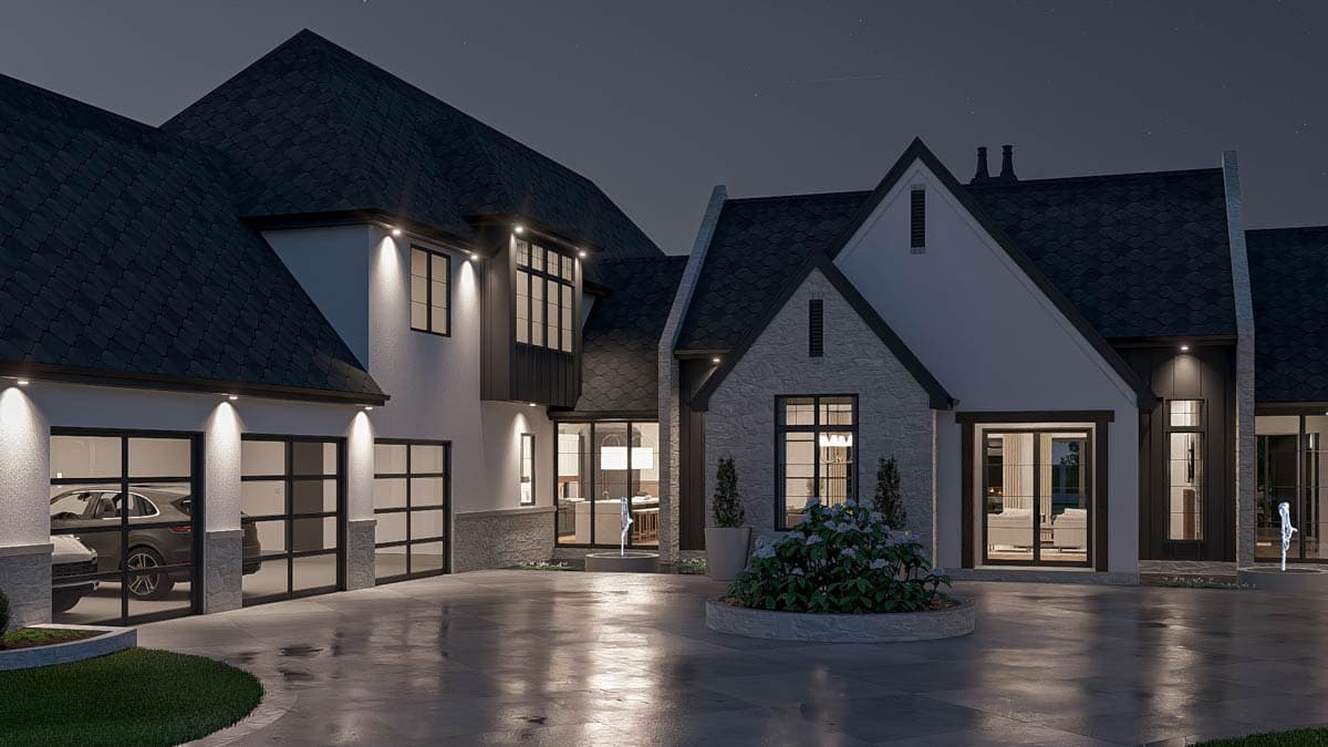 Plan 623532DJ: Two-Story European Home Plan with Expansive 6-Car Courtyard Garage - Image #11 - European, Transitional