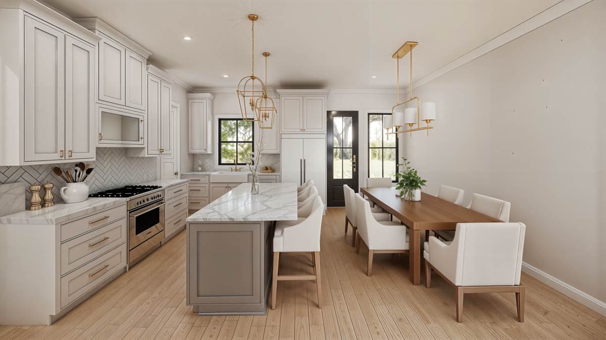 Plan 56561SM: 3-Bed Modern Farmhouse Plan with Split Bedrooms and Front-Facing Garage - Image #5 - Farmhouse, Modern Farmhouse