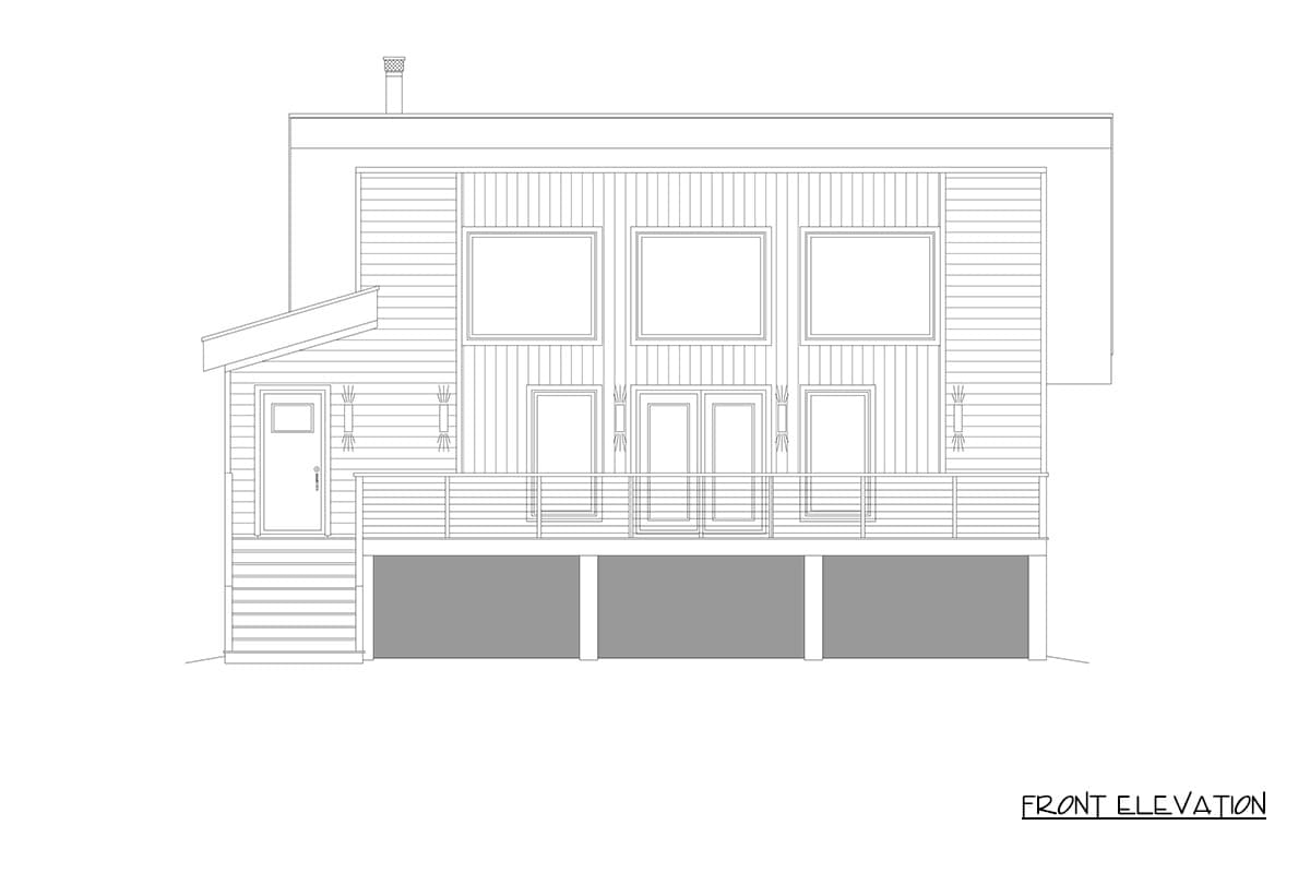Plan 680583VR: Modern 2-Bedroom Home Plan with Art Loft and Spacious Deck - Image #18 - Modern, Mountain