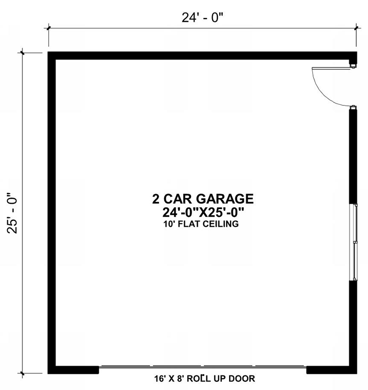 Plan 421027WNT: Detached 2-Car Garage or Workshop with Country Craftsman Exterior  - Floor Plan - Main Level - Country, Craftsman, Modern Farmhouse, Traditional