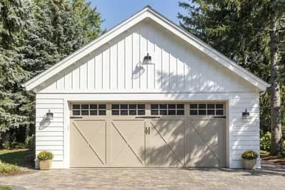 Detached 2-Car Garage or Workshop with Country Craftsman Exterior 