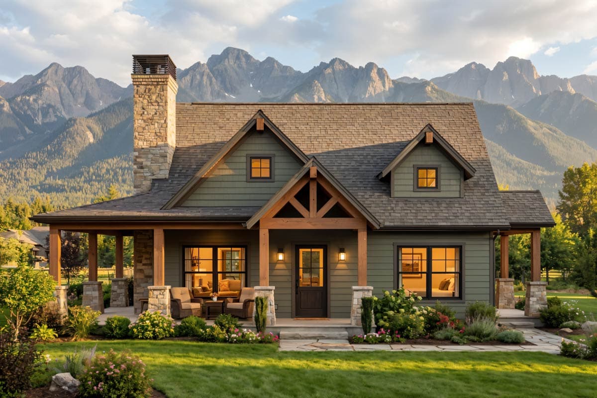 Plan 818165JSS: 2-Bed Country Craftsman House Plan with Wrap Around Porch - Image #5 - Country, Craftsman