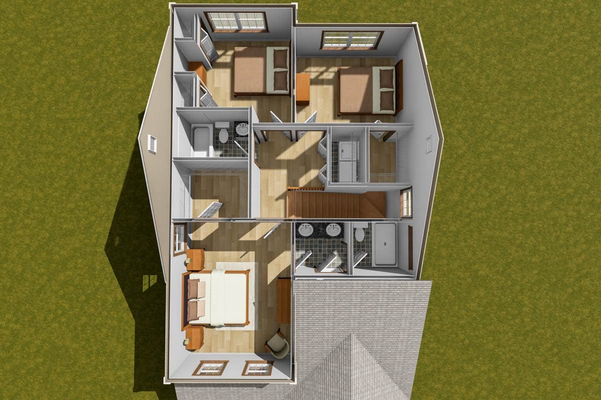 Plan 52447WM: Traditional 3-Bedroom Home with Upstairs Master Suite - Image #10 - Traditional