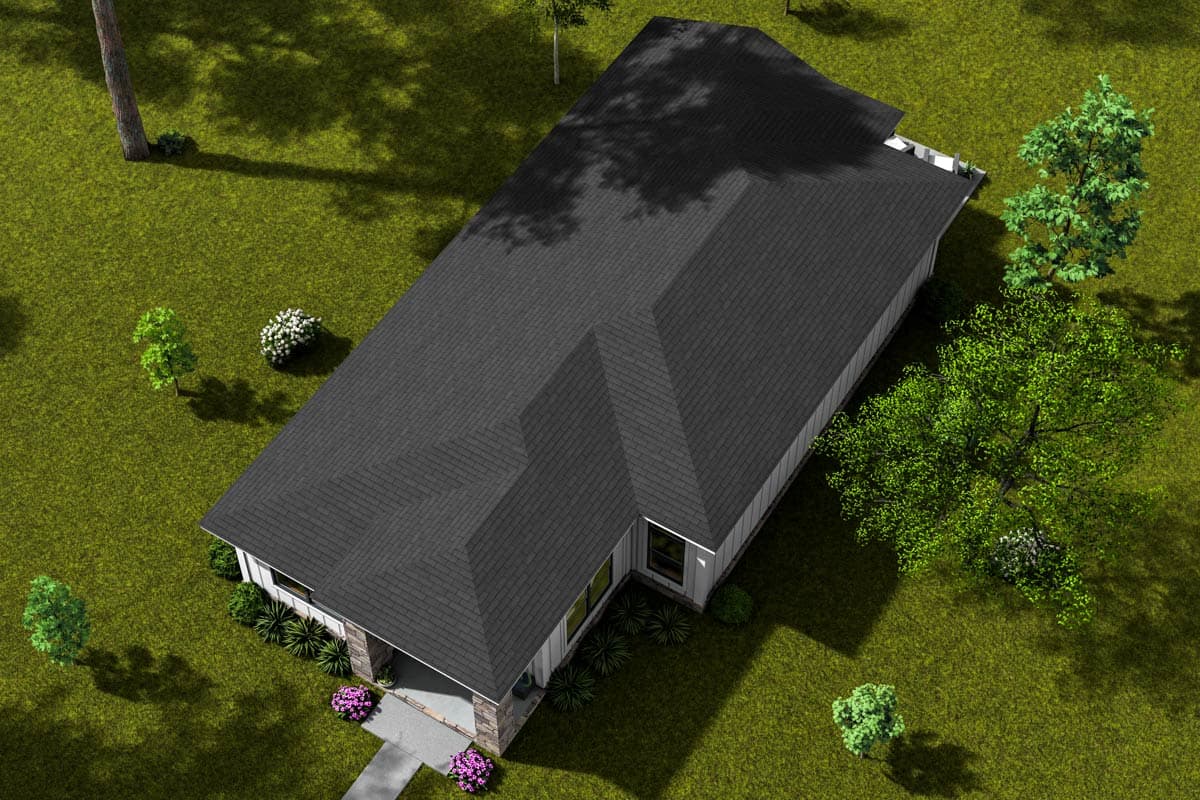 Plan 52451WM: Three-Bedroom Modern House Plan with Study - Image #7 - Contemporary, Modern