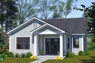 Cottage Plan with Split Bedrooms and Pantry