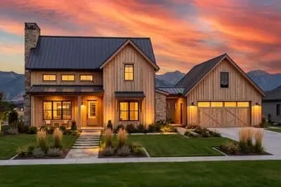 Modern Farmhouse Plan with Vaulted Family Room and Spacious Porches and Loft