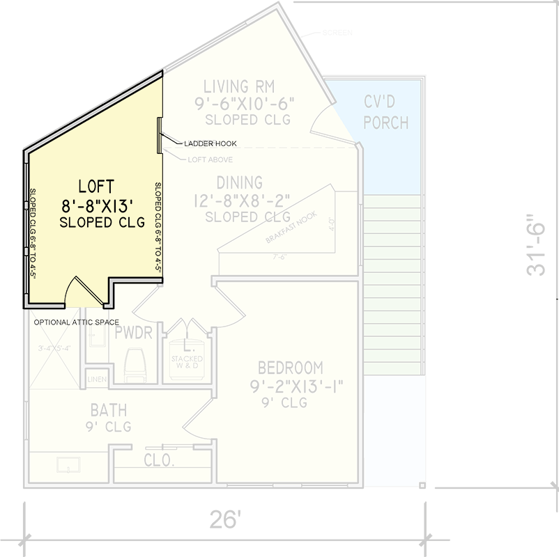 Plan 302010PSK: Contemporary House Plan with Attached Garage and Scenic Views - Floor Plan - 3rd Floor - Contemporary