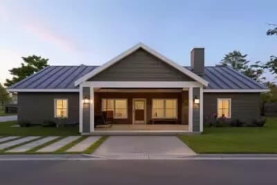 Modern Ranch House Plan with Expansive Rear Porch