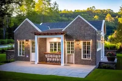 Traditional Pool House Plan with Integrated Garage