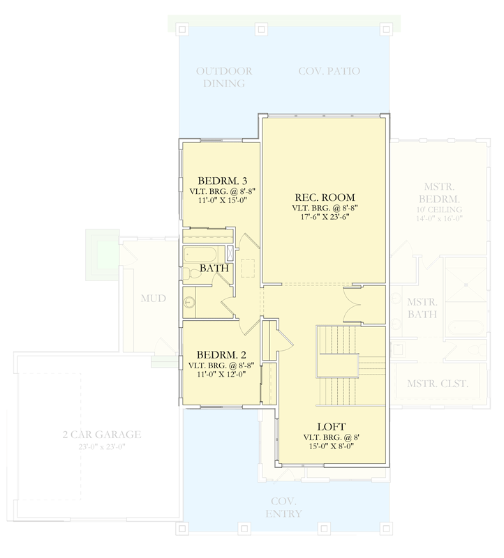 Plan 490173NAH: Modern Two-Story House Plan with Split Bedrooms and Loft - Floor Plan - 2nd Floor - Modern, Mountain