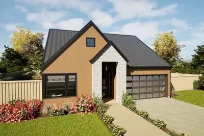 Single-Story Scandinavian House Plan with Split Bedrooms