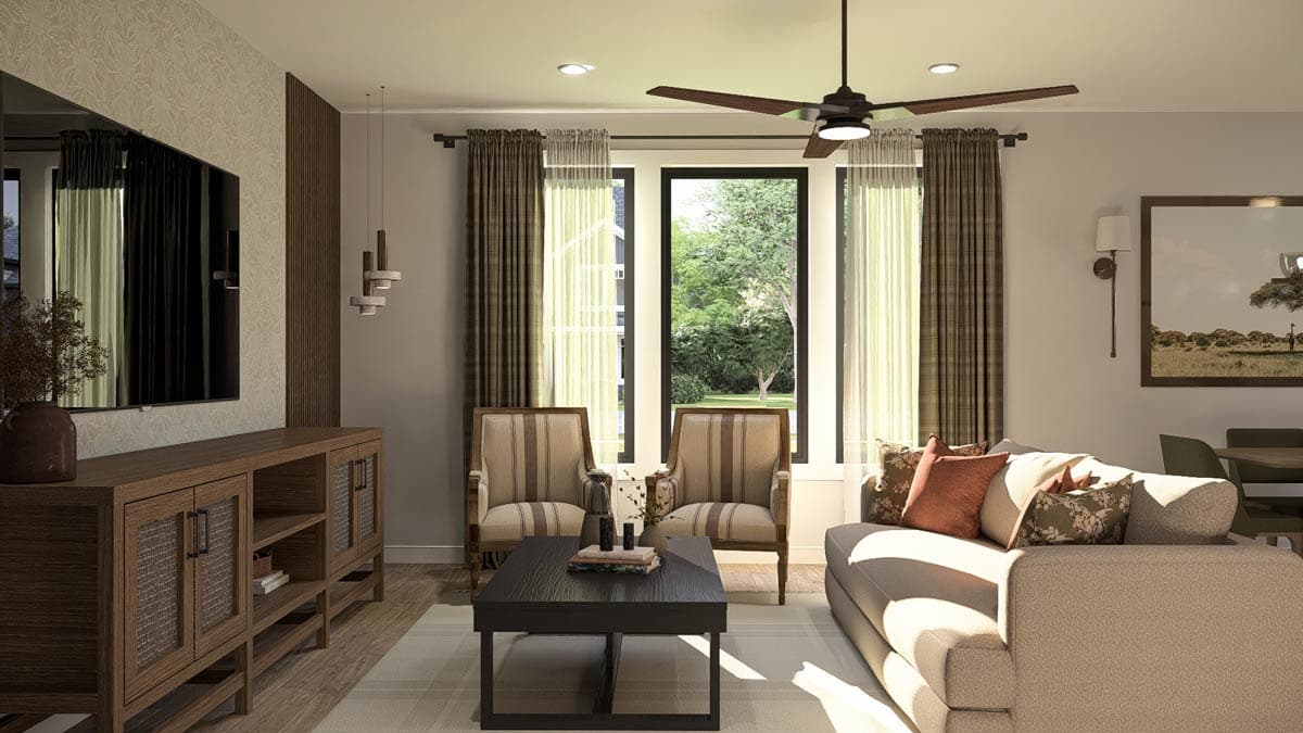 Plan 623533DJ: Modern Farmhouse House Plan with Upstairs Loft and Safe Room** - Image #12 - Farmhouse, Traditional