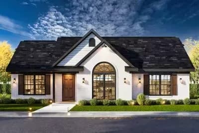3-Bedroom Cottage House Plan with Vaulted Ceilings