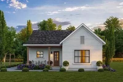 Modern Cottage House Plan with Split Bedrooms