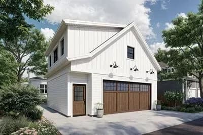 Modern Farmhouse In-Law Suite House Plan with Spacious 2-Car Garage