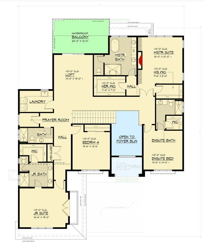 Plan 666304RAF: Contemporary Tuscan Two-Story House Plan with Dual Master Suites - Floor Plan - 2nd Floor - Contemporary, Modern, Tuscan
