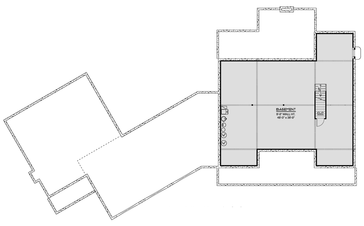 Plan 135373GRA: Modern Farmhouse Ranch with Angled 3-Car Garage and In-Law Suite, Guest Apartment - Floor Plan - Unfinished Basement - Barndominium, Contemporary, Modern Farmhouse, Ranch