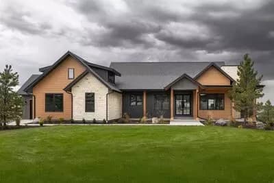 Contemporary Mountain Ranch House Plan with Wraparound Porch