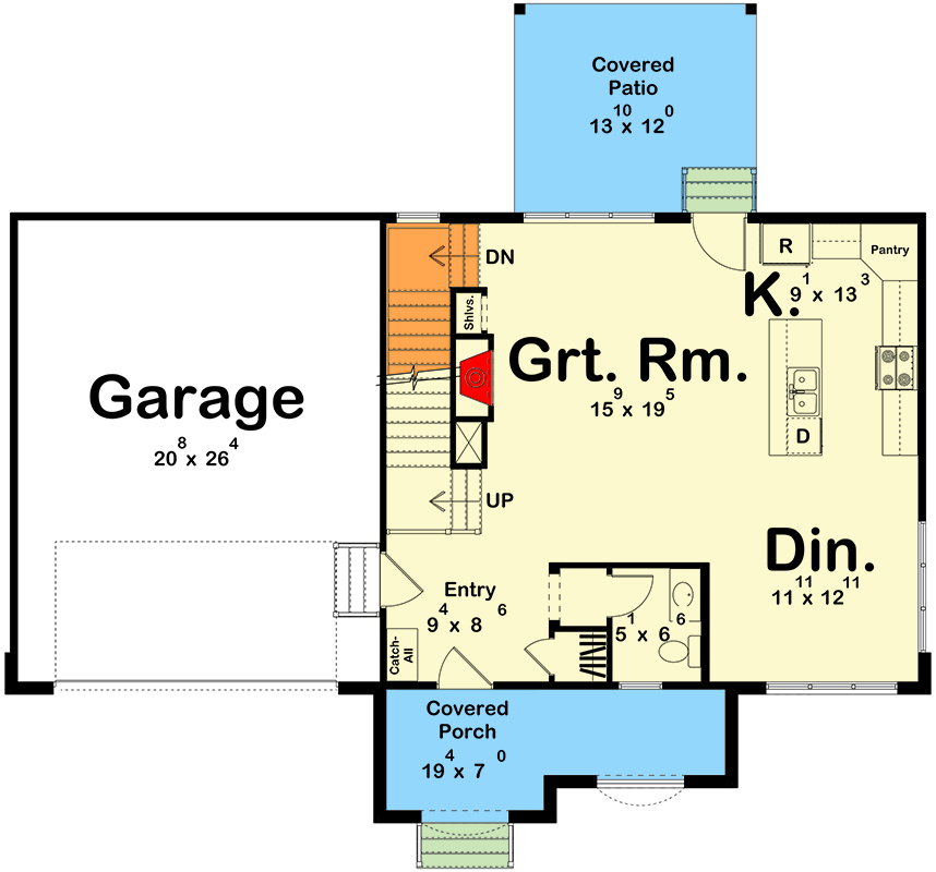 Plan 623536DJ: Two-Story European Victorian House Plan with Optional Lower Level - Floor Plan - Main Level - European, Victorian