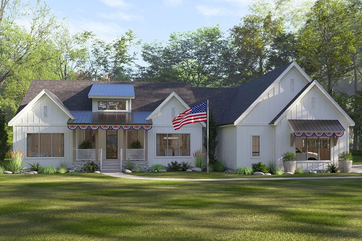 Plan 623537DJ: Transitional Farmhouse House Plan with Split Bedrooms - Image #20 - Farmhouse, Transitional