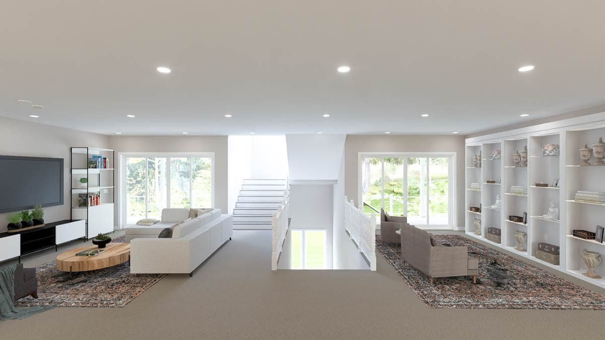 Plan 61649UT: Expansive Two-Bedroom Luxury Traditional Home with RV Garage and Workshop - Image #6 - Traditional