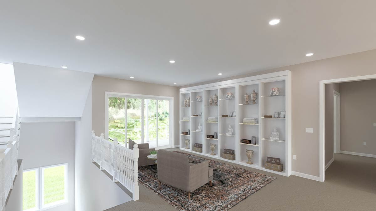 Plan 61649UT: Expansive Two-Bedroom Luxury Traditional Home with RV Garage and Workshop - Image #7 - Traditional