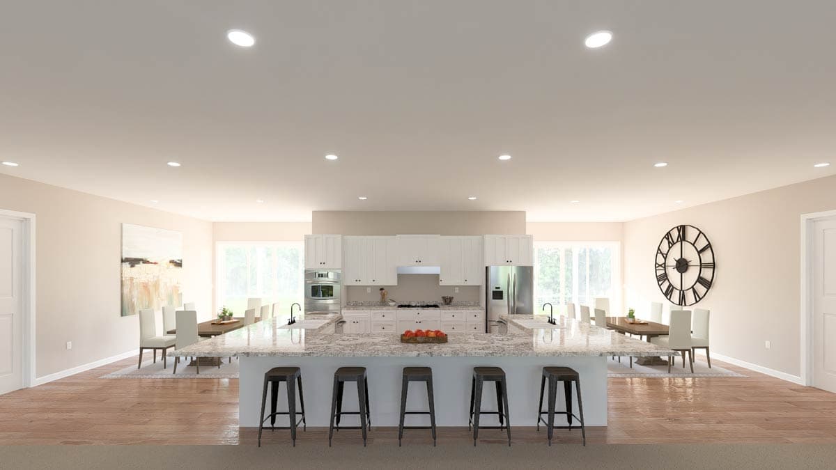 Plan 61649UT: Expansive Two-Bedroom Luxury Traditional Home with RV Garage and Workshop - Image #9 - Traditional