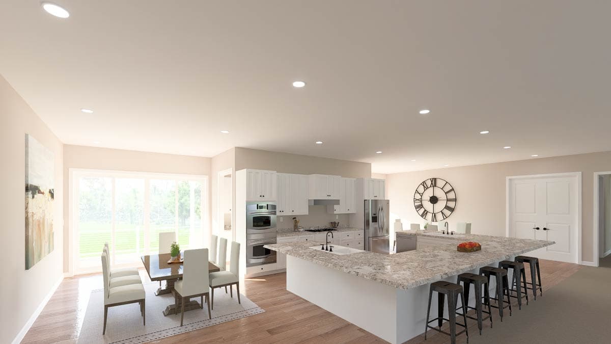 Plan 61649UT: Expansive Two-Bedroom Luxury Traditional Home with RV Garage and Workshop - Image #8 - Traditional