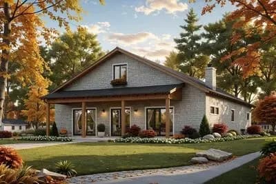 Rustic Modern Ranch House Plan with Spacious Porches