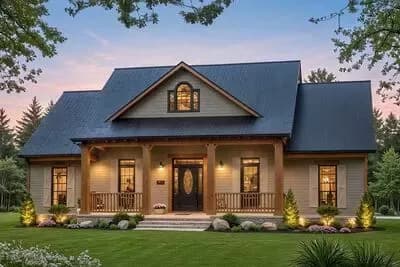 Open-Concept Ranch Plan with Split Bedroom Design