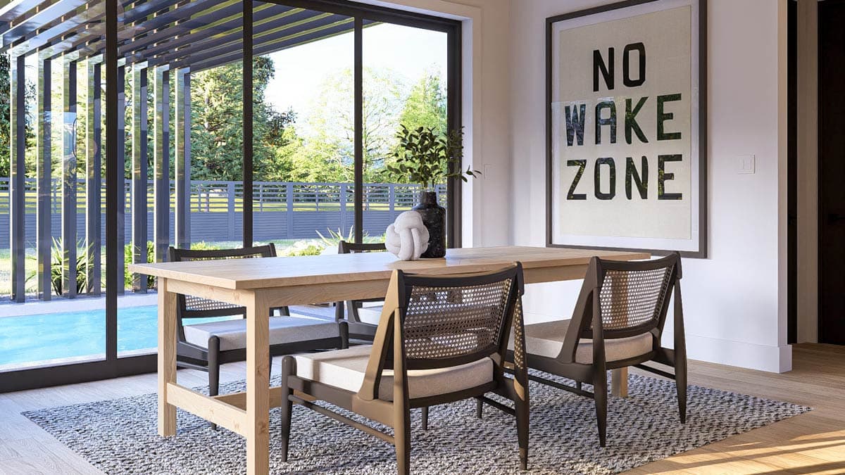 Plan 623540DJ: Contemporary 1-Bedroom Pool House with Expansive Porch Space