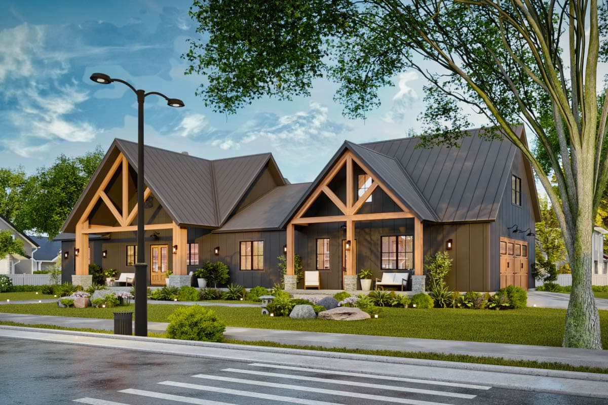 Plan 12339JL: Expansive Ranch Plan with Outdoor Fireplace and Bonus Room - Image #10 - Craftsman, Modern Farmhouse, Ranch