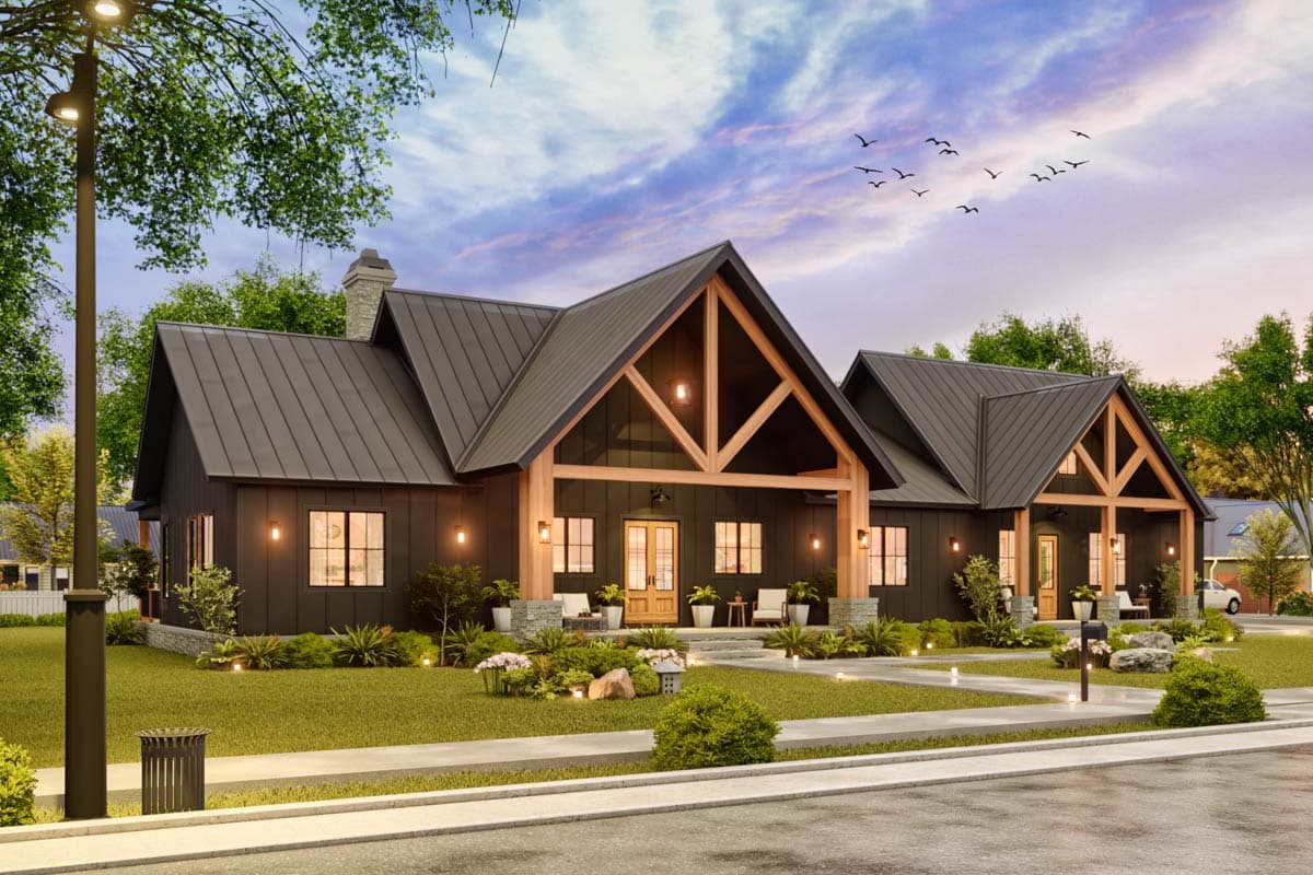 Plan 12339JL: Expansive Ranch Plan with Outdoor Fireplace and Bonus Room - Image #12 - Craftsman, Modern Farmhouse, Ranch