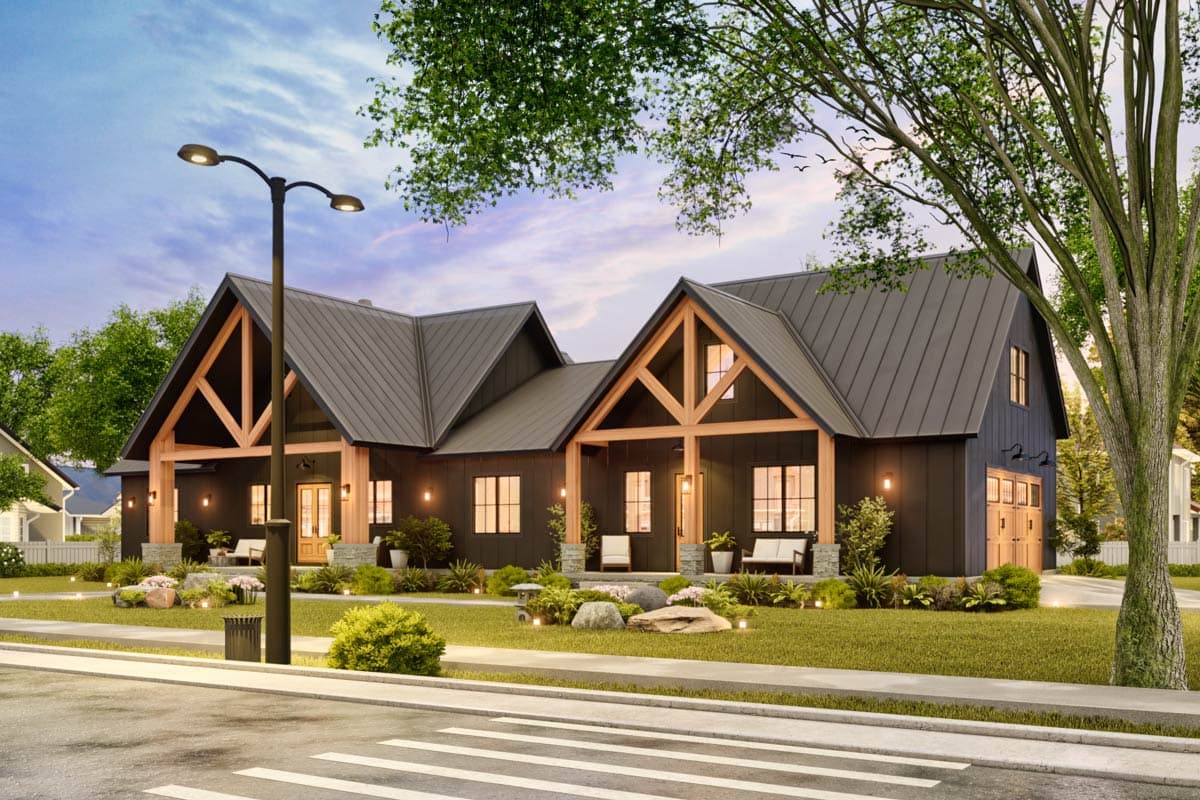 Plan 12339JL: Expansive Ranch Plan with Outdoor Fireplace and Bonus Room - Image #14 - Craftsman, Modern Farmhouse, Ranch