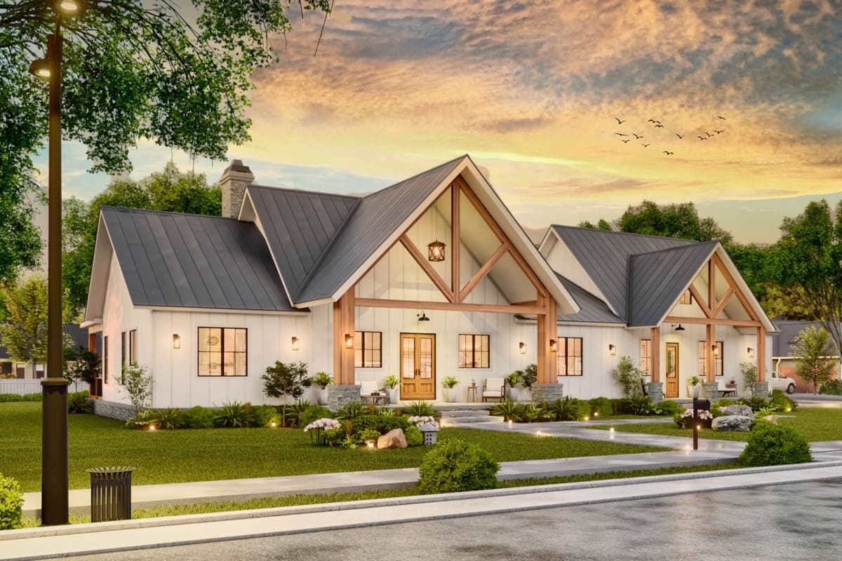 Plan 12339JL: Expansive Ranch Plan with Outdoor Fireplace and Bonus Room - Image #20 - Craftsman, Modern Farmhouse, Ranch