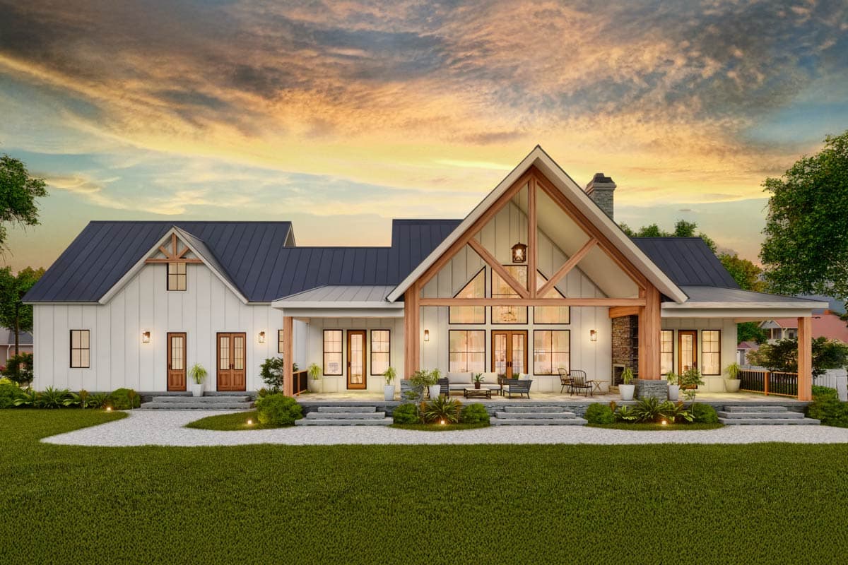 Plan 12339JL: Expansive Ranch Plan with Outdoor Fireplace and Bonus Room - Image #22 - Craftsman, Modern Farmhouse, Ranch