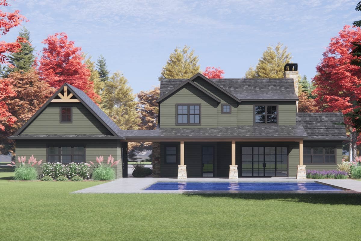 Plan 818174JSS: Two-Story Craftsman Mountain House Plan with Wrap Around Porch - Image #5 - Cabin, Craftsman, Mountain