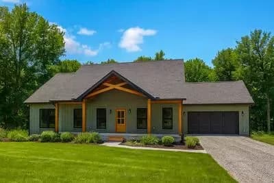Ranch Plan with Cathedral Ceilings and Spacious Front Porch