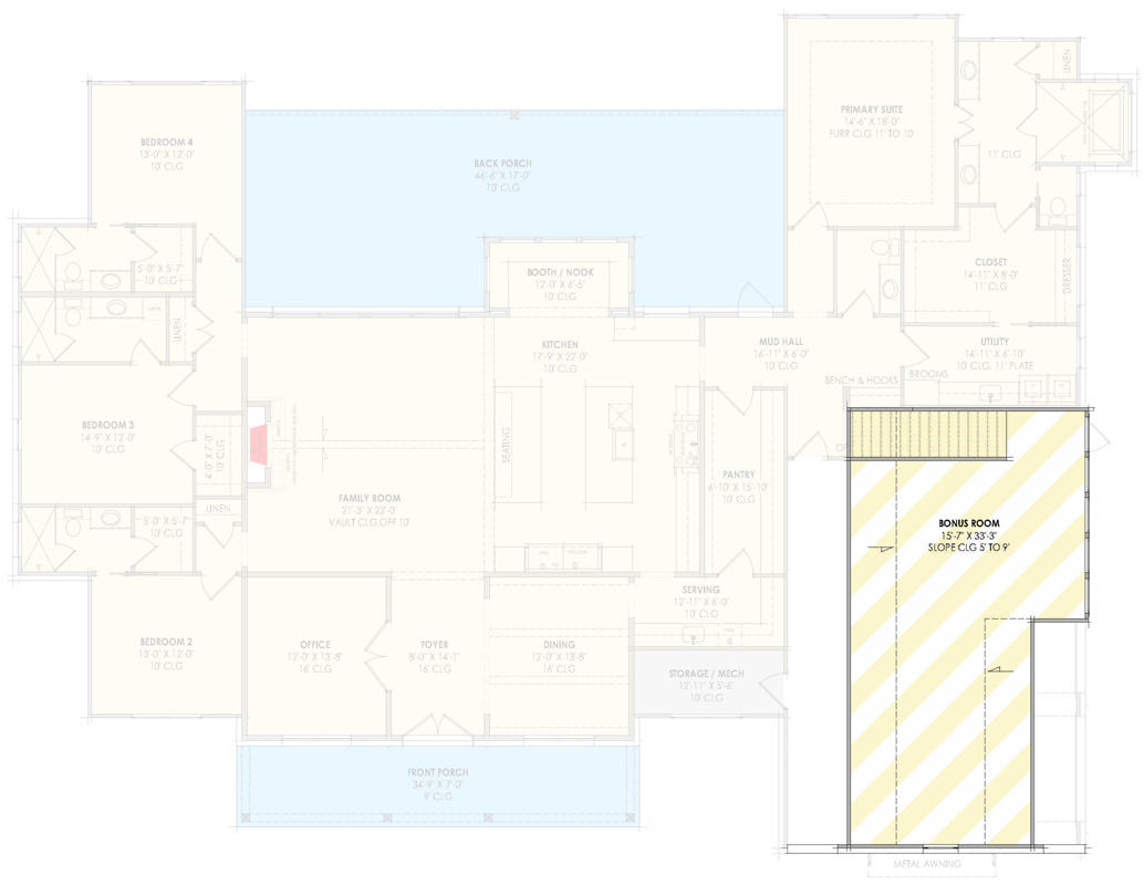 Plan 818176JSS: Four-Bedroom Hill Country House Plan with Expansive Porches - Floor Plan - 2nd Floor - Farmhouse, Hill Country