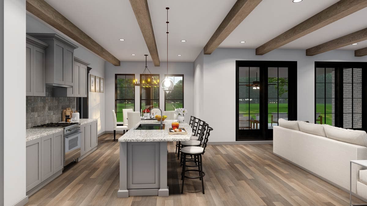 Plan 70928MK: 3-Bed European-Style House Plan with Bonus Room and Grilling Porch - Image #13 - European, Traditional