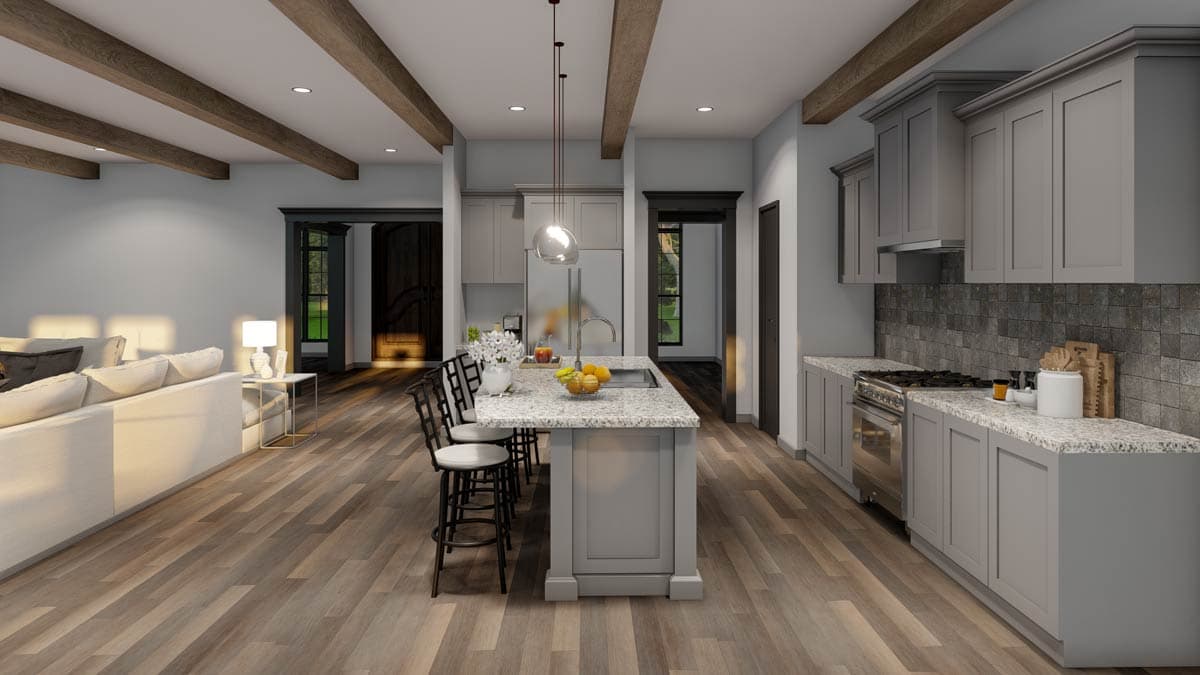 Plan 70928MK: 3-Bed European-Style House Plan with Bonus Room and Grilling Porch - Image #15 - European, Traditional