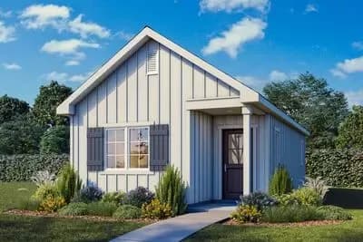 Cabin-Style 1-Bedroom House Plan with Front Porch